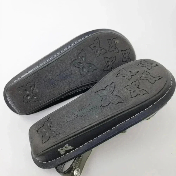 Alegria Verona Chrome Leather Casual Slide Slip On Loafer Platform Sandals - 7 - Picture 4 of 11